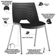 Kit 02 Cadeiras Empilhável Fixa Liked F02 Base Aço Cinza Preto - Lyam Decor