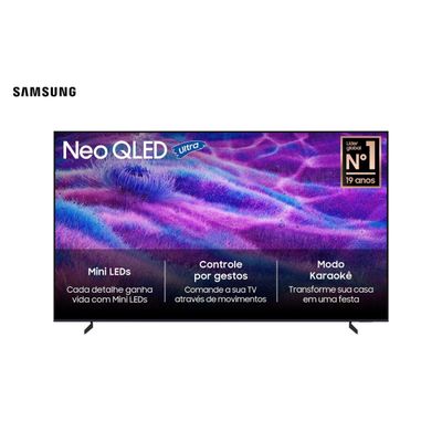 Smart TV Samsung 100" 4K Neo QLED Ultra QN100QN80FGXZD Painel até 144Hz Gaming Hub Dolby Atmos Preta Titan