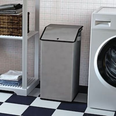 Cesto Desmontável com Tampa para Roupas Euro Home em TNT e Papelão  64 cm