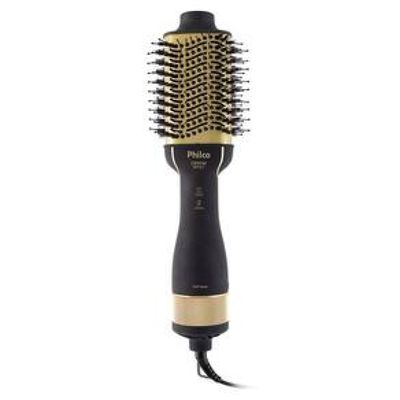 Escova Secadora Philco Soft PES15 Luz infrared com Cabo Giratório 1300W Preta/Dourada - Bivolt