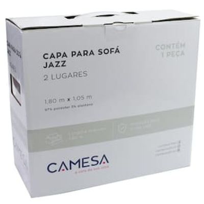 Capa para Sofá Jazz de 2 Lugares Camesa em Poliéster Grafite - 1 Peça