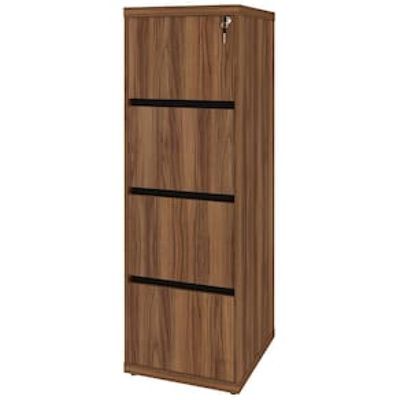 Arquivo Artany com 4 Gavetas e Chave  Nogal/Preto