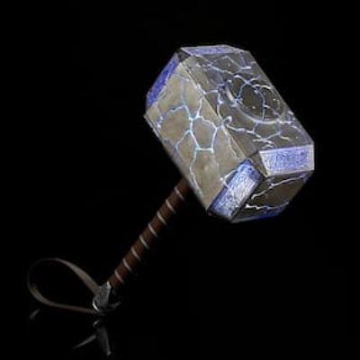 Acessório Martelo Eletrônico Marvel Legends Series Mighty Thor Mjolnir F3560 Hasbro - 48,7 cm
