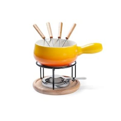 Raclette Preto + Fondue Amarelo Brinox - 15 Peças