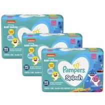 Lenços Umedecidos Pampers Splashers Baby Shark - 576 Unidades
