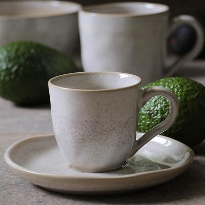 Xícara de Café Porto Brasil Bio Latte com Pires Off White 120ml