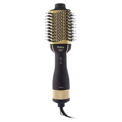 Escova Secadora Philco Soft PES15 Luz infrared com Cabo Giratório 1300W Preta/Dourada - Bivolt