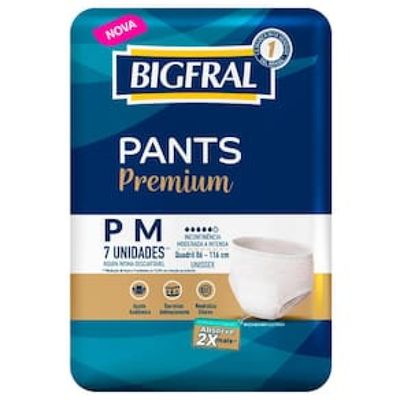 Roupa Íntima Descartável BigFral Pants Premium Tamanho P/M - 56 Unidades