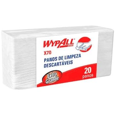 Pano de Limpeza WypAll X70 Descartável Extra Grande - 20 Unidades