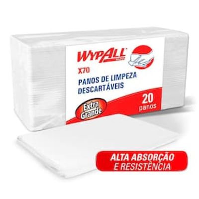 Pano de Limpeza WypAll X70 Descartável Extra Grande - 20 Unidades