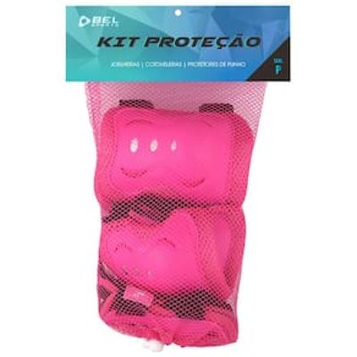 Kit de Proteção Infantil para Skateboard M Bel Rosa - 6 Peças