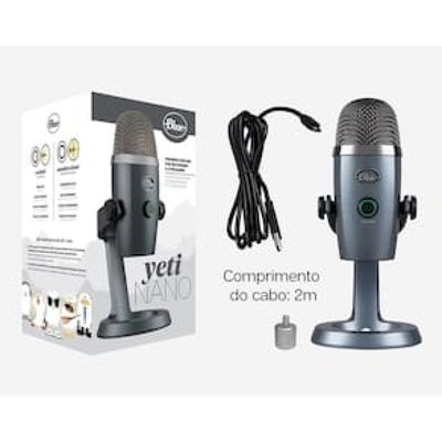 Microfone Condensador Logitech USB Blue Yeti Nano - Cinza