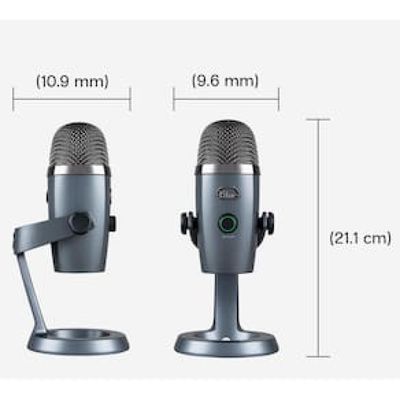 Microfone Condensador Logitech USB Blue Yeti Nano - Cinza
