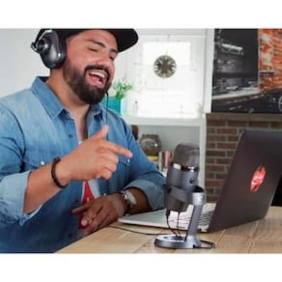 Microfone Condensador Logitech USB Blue Yeti Nano - Cinza