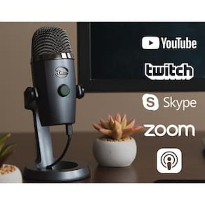Microfone Condensador Logitech USB Blue Yeti Nano - Cinza