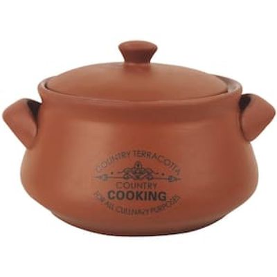 Cumbuca para Feijoada Dynasty em Cerâmica com Tampa Marrom - 600 ml