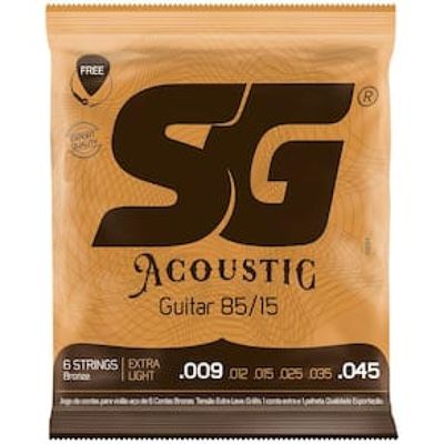 Encordoamento para Violão .009 Extra Light SG Strings 6684 em Bronze 85/15 - 6 Cordas