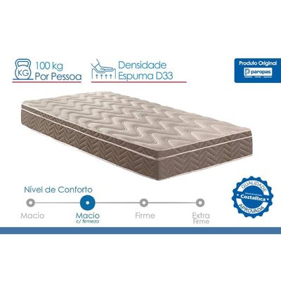 Colchão Queen Ortopédico D33/EP Anatômico Confort Ultra Firme Brown-158x198x17-Paropas