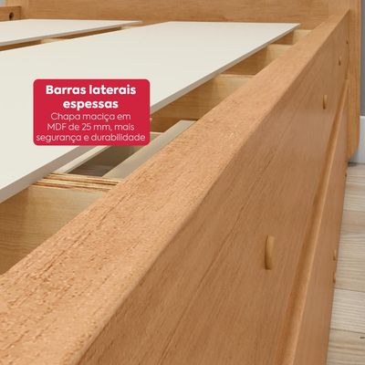 Cama Solteiro Easy Like com Cama Auxiliar Tec Corano Bege/Amêndoa Clean