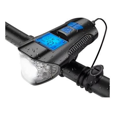 Lanterna com Velocímetro e Buzina para Bicicleta XA-585 – 350lm, IPX5, Bateria 1500mAh Ciclismo Lanterna Buzina