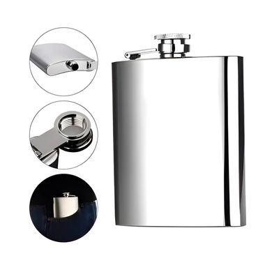 Cantil Porta Bebida de Bolso Aço Inoxidável Resistente - Durável, Discreto e Portátil para Bebidas