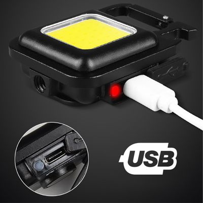 Mini Lanterna LED Portátil USB Recarregável 6W – Imã, Abridor, Modos de Luz e Bateria 500mA - Bolso Tatica Abridor