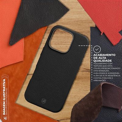 Capa para iPhone 16E - Magsafe TechCouro - Preta - Gshield