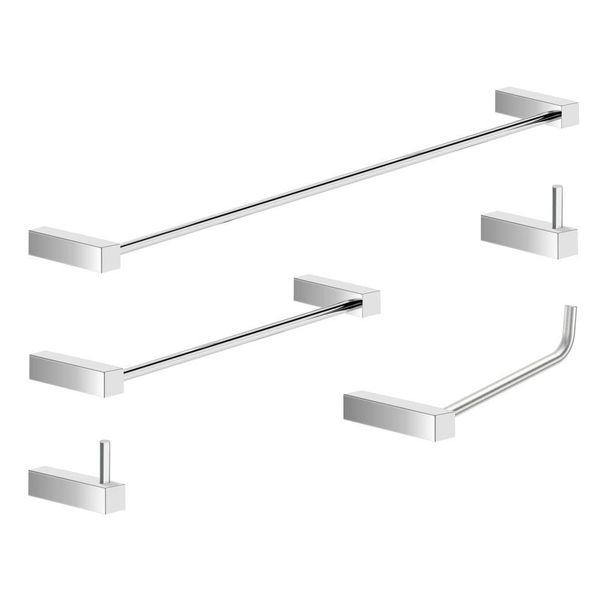 Kit Acessórios Para Banheiro Escovado 5 Peças Grego Metal 2070tr