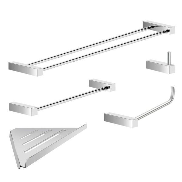 Kit Acessórios Para Banheiro Alto Brilho 5 Peças Grego Metal 2160tr