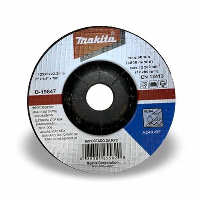 Disco De Desbaste 125x6.4x22mm Aço Makita D-19847
