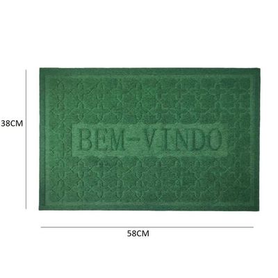 Capacho Emborrachado Aveludado Entrada Portas De Apartamento Tapete Pvc Bem Vindo Verde