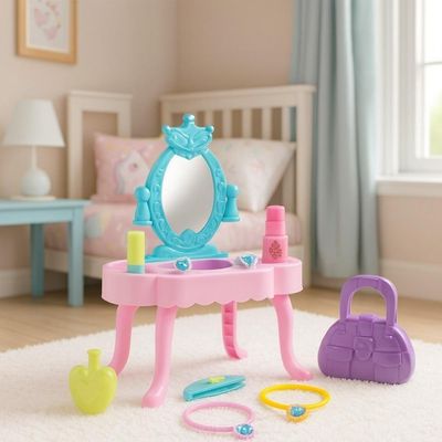 Penteadeira Infantil Princesa Com Espelho Acessorios Brinquedo Rosa Menina