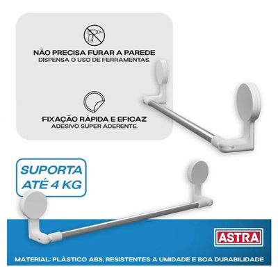 Porta Toalha Adesivas Astra Branco