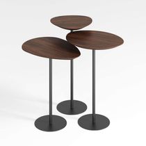 Conjunto De 3 Mesas Laterais Orgânicas Kaleo Base Preta Tampo Castanho
