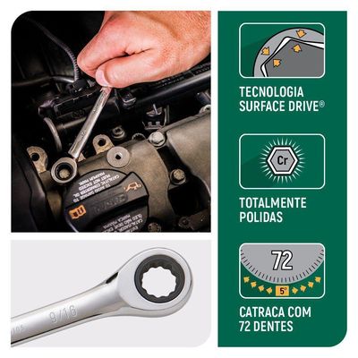 Chave Combinada Com Catraca 1-2 Sata St43104st