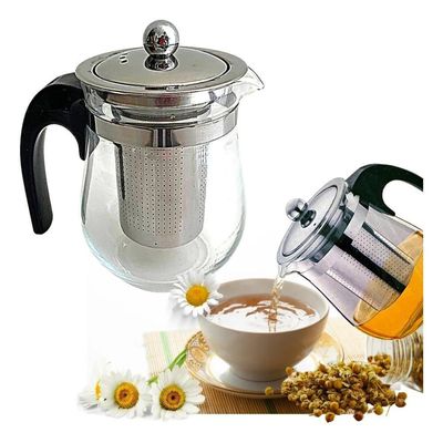 Chaleira Vidro Infusor Inox Bule 500ml Grande Cha Cafe Coador Jarra Transparente Luxo