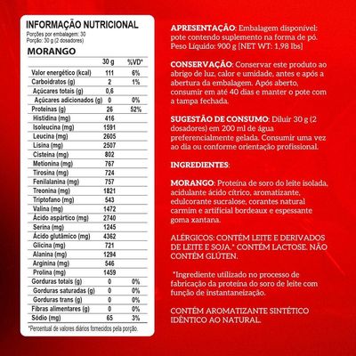 Whey Protein Integralmedica Iso Triple Zero 900g Pote Morango
