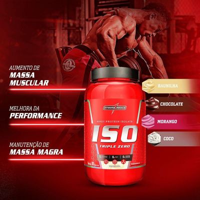 Whey Protein Integralmedica Iso Triple Zero 900g Pote Morango