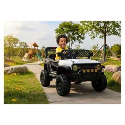 Jipe Elétrico Infantil Bang Toys N6 Com Controle Remoto Branco 12v