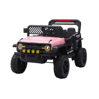 Jipe Elétrico Infantil Bang Toys N6 Com Controle Remoto Rosa 12v