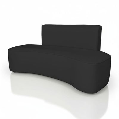 Sofá Curvo Design Orgânico Luxo Sala Contemporânea Suede Cor:preto