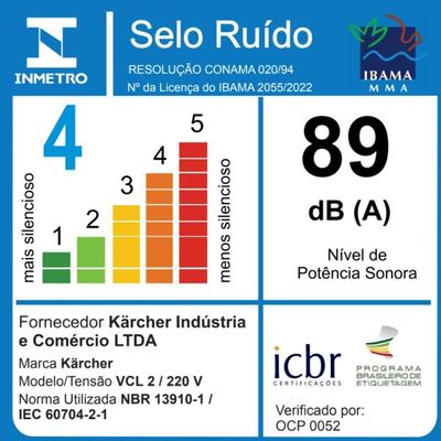 Aspirador De Pó Vertical 2 Em 1 Kärcher VCL 2 Filtro HEPA 220V