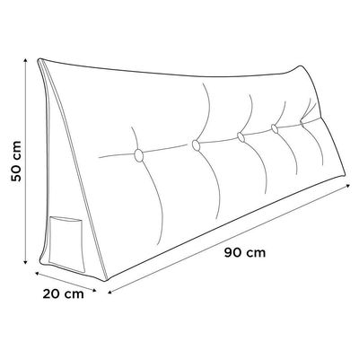Almofada Para Cabeceira Encosto Apoio Lombar Spot 90cm Com Porta Celular Suede - Abmaza Cor Marrom