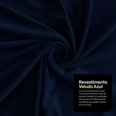 Cabeceira Atena Para Cama Box Solteiro 90cm Capitonê Com Frame Veludo Azul Marinho - Abmaza