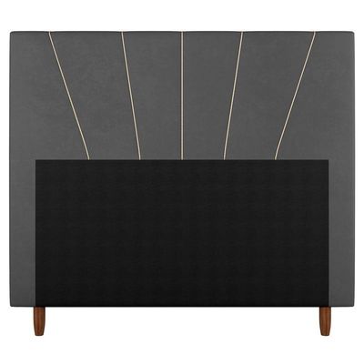 Cabeceira Cama Box Casal Dallas 140cm Veludo Cinza - Abmaza