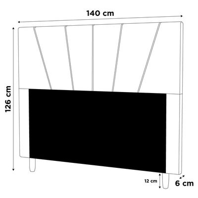 Cabeceira Cama Box Casal Dallas 140cm Veludo Cinza - Abmaza