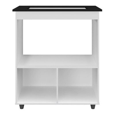 Balcão Para Cooktop Elis 75cm 02 Portas Com Tampo Recortado Branco - Abmaza