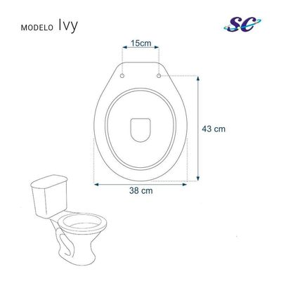Assento Sanitario Antimicrobiano Ivy Branco Para Vaso Santa Clara