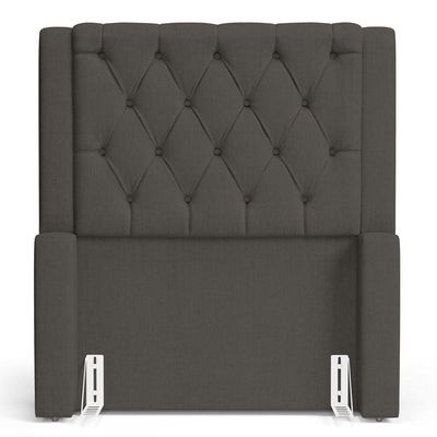 Cabeceira Atena Para Cama Box Solteiro 90cm Capitonê Com Frame Linho Cacau - Abmaza