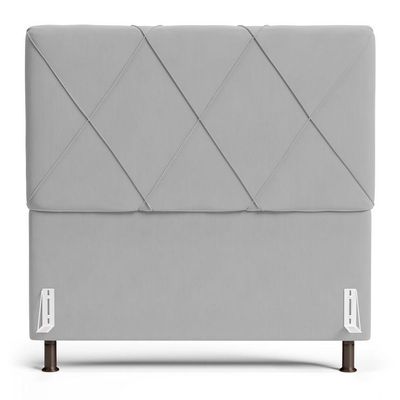 Cabeceira Cama Box Casal Mel 140cm Com Frame Veludo Cinza Claro - Abmaza